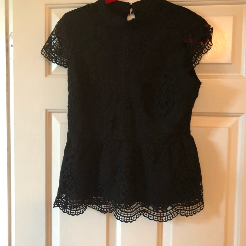 Faux suede and lace in black
